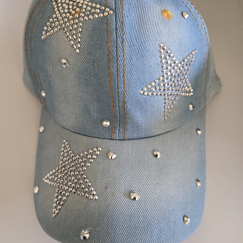 Y2K Mcbling Star Denim Cap